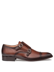 Chocolate Actore Calfskin Men's Double Monk Strap Shoe | Mezlan Monk Strap Shoes Collection | Sam's Tailoring Fine Men's Clothing