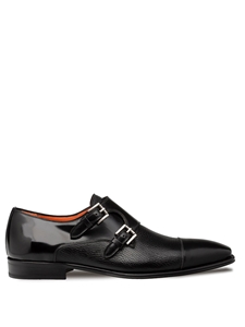 Black Cantera Double Monk Strap Men's Shoe | Mezlan Monk Strap Shoes Collection | Sam's Tailoring Fine Men's Clothing