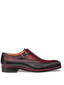 Burgundy/Black Artesano Two-Toned Monk Strap Shoe | Mezlan Monk Strap Shoes Collection | Sam's Tailoring Fine Men's Clothing