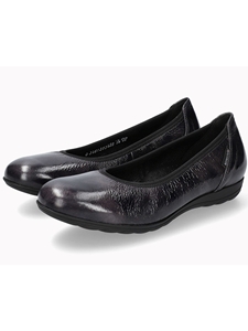 Carbon Patent Leather Emilie Women's Flat | Mephisto Women's Flats Shoe | Sams Tailoring Fine Women's Shoe