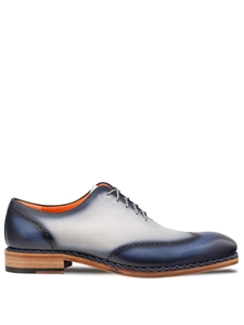 Navy/Pearl Grey Almagro Two Tone Men Oxford | Mezlan Shoe Collection | Sam's Tailoring Fine Men's Clothing