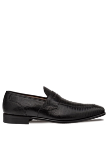 Black Mayor Lizard Penny Men's Exotic Loafer | Mezlan Shoe Collection | Sam's Tailoring Fine Men's Clothing