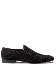 Black Travolta Velvet Men's Formal Loafer | Mezlan Shoe Collection | Sam's Tailoring Fine Men's Clothing