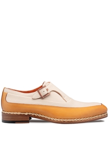 Camel/Bone Cadena Two Tone Monk Strap Shoe | Mezlan Shoe Collection | Sam's Tailoring Fine Men's Clothing