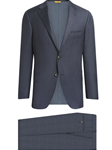 Slate Blue Glen Plaid Tasmanian Wool Fall Suit | Hickey Freeman Suit's Collection | Sam's Tailoring Fine Men Clothing