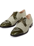 Money Green Brunico Alligator & Fabric Dress Shoe | Mauri Dress Shoes | Sam's Tailoring Fine Men's Shoes