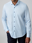 Light Blue Flower Geometric Long Sleeve Men Shirt | Stone Rose Shirts Collection | Sam's Tailoring Fine Men Clothing