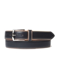 Black Genuine Oil Tanned Leather Men Belt | Lejon Dress Belts | Sam's Tailoring Fine Men's Clothing