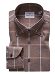 Brown Brushed Casual Sartorial Sport Shirt | Emanuel Berg Sport Shirts Collection | Sam's Tailoring Fine Men Clothing