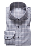 Light Grey Brushed Casual Sartorial Sport Shirt | Emanuel Berg Sport Shirts Collection | Sam's Tailoring Fine Men Clothing