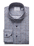 Blue Floral Printed Poplin Stretch Shirt | Emanuel Berg Sport Shirts Collection | Sam's Tailoring Fine Men's Clothing