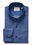 Dark Blue Luxe Twill Denim Men's Sport Shirt | Emanuel Berg Sport Shirts Collection | Sam's Tailoring Fine Men's Clothing