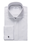 White French Cuff Stripe Twill Premium Luxury Shirt | Emanuel Berg Dress Shirts | Sam's Tailoring Fine Men's Clothing