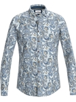 Smoke Blue Paisley Harold P Men's Shirt | Brax Men's Shirts Collection | Sam's Tailoring Fine Men Clothing