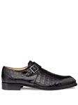 Black Gigolo Crocodile Monk Stap Men's Shoe | Mezlan Monk Strap Shoes Collection | Sam's Tailoring Fine Men's Clothing