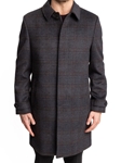 Charcoal Plaid Fly Front Armitage Men's Top Coat | Hart Schaffner Marx Top Coats Collection | Sam's Tailoring Fine Men's Clothing