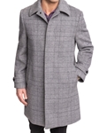 Grey Plaid Fly Front Armitage Men's Top Coat | Hart Schaffner Marx Top Coats Collection | Sam's Tailoring Fine Men's Clothing