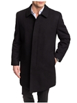 Black Fly Front Hanley Wool Men's Top Coat | Hart Schaffner Marx Top Coats Collection | Sam's Tailoring Fine Men's Clothing