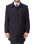 Charcoal Fly Front Hanley Wool Men's  | Hart Schaffner Marx Top Coats Collection | Sam's Tailoring Fine Men's Clothing