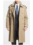 Tan Belted Cotton Stretch Trench Bridgeport Top Coat | Hart Schaffner Marx Top Coats Collection | Sam's Tailoring Fine Men's Clothing