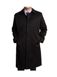 Black Full Length Raincoat With Hood Joshua Top Coat | Hart Schaffner Marx Top Coats Collection | Sam's Tailoring Fine Men's Clothing