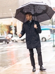 Navy Stand Collar Bryce-Cs Men's Rain Coat | Hart Schaffner Marx Top Coats Collection | Sam's Tailoring Fine Men's Clothing