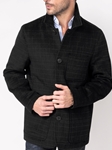 Black Three Pockets Canyon Crosshatch Top Coat | Hart Schaffner Marx Top Coats Collection | Sam's Tailoring Fine Men's Clothing