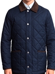 Navy Quilted Riding Erikson Men's Jacket | Hart Schaffner Marx Jackets Collection | Sam's Tailoring Fine Men's Clothing