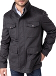 Charcoal Full Zipper Greeley Men's Jacket | Hart Schaffner Marx Jackets Collection | Sam's Tailoring Fine Men's Clothing