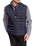 Midnight Blue Zip-Up Welded Channel Quilted Men's Vest | Hart Schaffner Marx Vests Collection | Sam's Tailoring Fine Men's Clothing