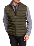 Olive Zip-Up Welded Channel Quilted Men's Vest  | Hart Schaffner Marx Vests Collection | Sam's Tailoring Fine Men's Clothing