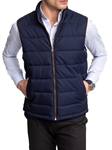 Navy Faux Suede Trim Sully Men's Zip-Up Vest | Hart Schaffner Marx Vests Collection | Sam's Tailoring Fine Men's Clothing