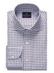 Blue Check Pattern Twill Premium Luxury Shirt | Emanuel Berg Shirts | Sam's Tailoring Fine Men's Clothing