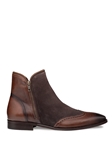 Brown Camilleri Calf/Suede Men's Wingtip Zip Boot | Mezlan Boots Collection | Sam's Tailoring Fine Men's Clothing