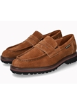 Brown Velvet Leather Buck Men's Slip On | Mephisto Men's Slip On Shoes  | Sam's Tailoring Fine Men Clothing