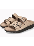 Light Taupe Nubuk Leather Buckle Men's Sandal | Mephisto Sandals | Sam's Tailoring Fine Men's Clothing