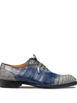 Pearl Grey/Blue Pueblo Crocodile Men's Oxford | Mezlan Shoe Collection | Sam's Tailoring Fine Men's Clothing