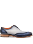 Navy/Pearl Grey Almagro Two Tone Men Oxford | Mezlan Shoe Collection | Sam's Tailoring Fine Men's Clothing