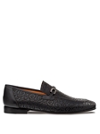 Black Alcaraz Laser Print Classic Men's Slip On | Mezlan Shoe Collection | Sam's Tailoring Fine Men's Clothing