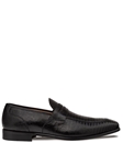 Black Mayor Lizard Penny Men's Exotic Loafer | Mezlan Shoe Collection | Sam's Tailoring Fine Men's Clothing