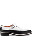 Black/White Cadena Two Tone Monk Strap Shoe | Mezlan Shoe Collection | Sam's Tailoring Fine Men's Clothing