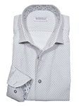 White Square Medallion Roll Collar Shirt | Marcello Shirts Collection | Sam's Tailoring Fine Men's Clothing