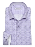 Lilac Medallion Roll Collar Men's Shirt | Marcello Shirts Collection | Sam's Tailoring Fine Men's Clothing