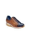 Navy/Ant. Saddle Ostrich Leg & Quilted Calf Sacco Sneaker | Belvedere Casual Shoes | Sam's Tailoring Fine Men's Clothing