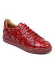 Red Genuine Pirarucu Fish Leather Kingstone Sneaker | Belvedere Casual Shoes | Sam's Tailoring Fine Men's Clothing