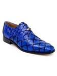 Blue Genuine Pirarucu Renzo Lace Up Derby Shoe | Belvedere Dress Shoes | Sam's Tailoring Fine Men's Clothing