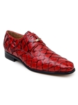 Red Genuine Pirarucu Renzo Lace Up Derby Shoe | Belvedere Dress Shoes | Sam's Tailoring Fine Men's Clothing