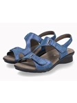 Jeans Blue Leather Velvet Ankle Straps Sandal | Women's Ankle Straps Sandal | Sams Tailoring