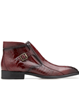 Antique Scarlet Red Ostrich Gregg Ankle Boot | Belvedere Shoes Collection | Sam's Tailoring Fine Mens Clothing