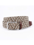 Olive/Brown/White Italian Woven Cotton Men's Belt | Torino Leather Belts | Sam's Tailoring Fine Men Clothing